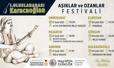 I. Uluslararası Karacaoğlan Aşıklar ve Ozanlar Festivali Başlıyor