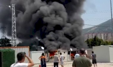 Kahramanmaraş’ta Konteyner Kentte Korkunç Yangın