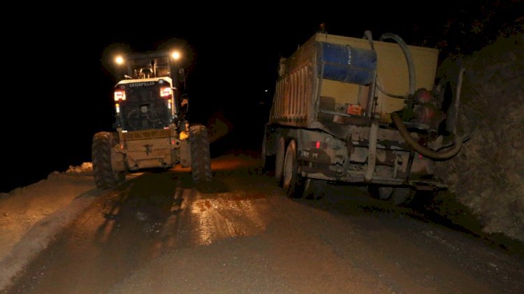 Çağırkan’ın 5 Kilometrelik Yolunda Gece Mesaisi